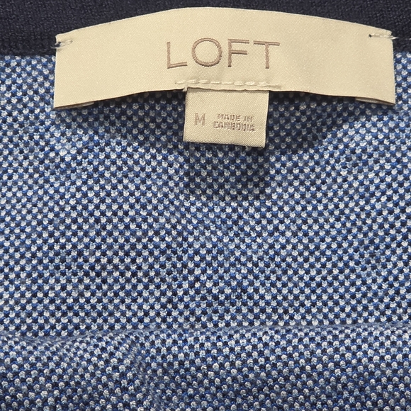 LOFT Navy and White Patterned A-Line Skirt A103 - Picture 2 of 6